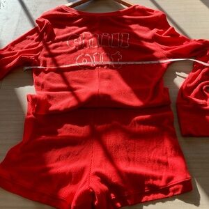 🍬3/20🍬Aerie Bold Red Ribbed Chill Out